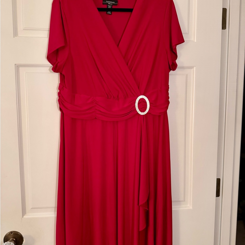 R & M Richards Vibrant Red Midi Dress